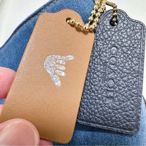 Coach Edie 31 Denim Tea Rose Appliqué Limited Edition Shoulder Bag - Picture 15 of 17